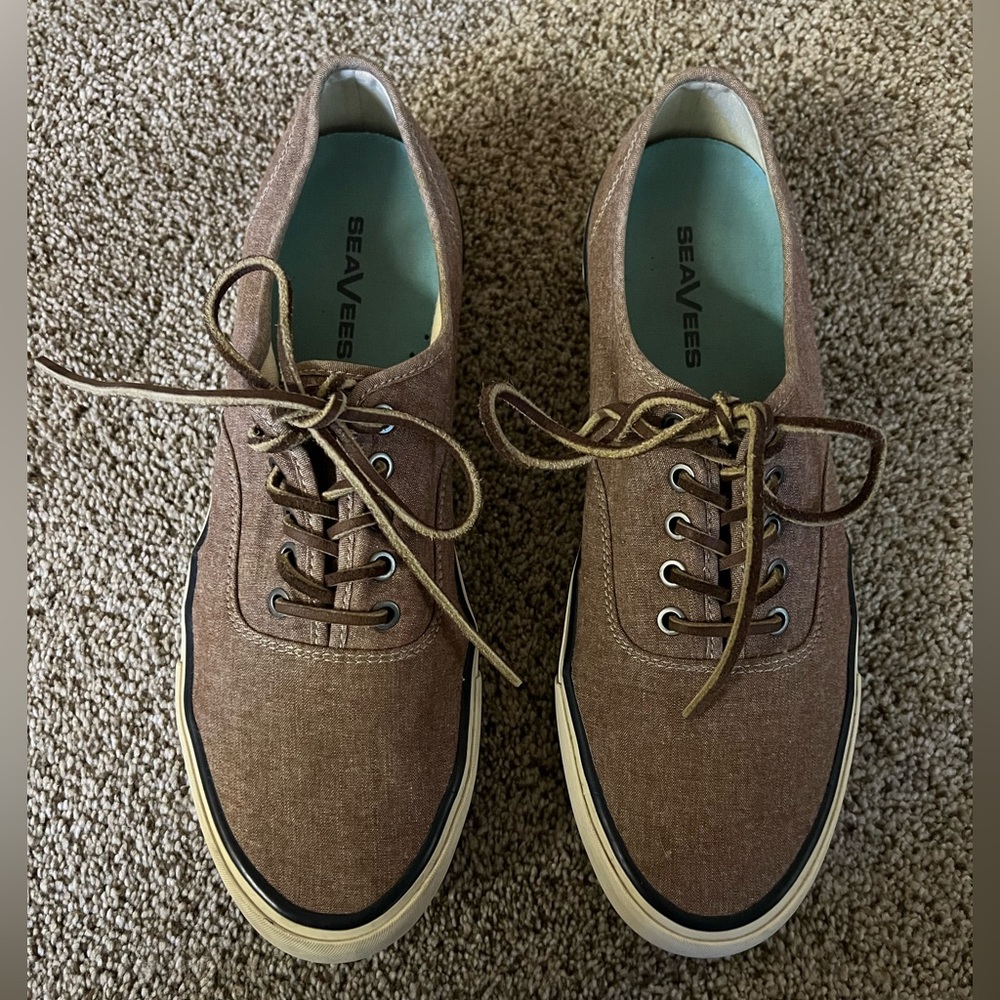 Sea Vees Legend canvas sneakers with leather Lace Ups size 13 US. Light brown.